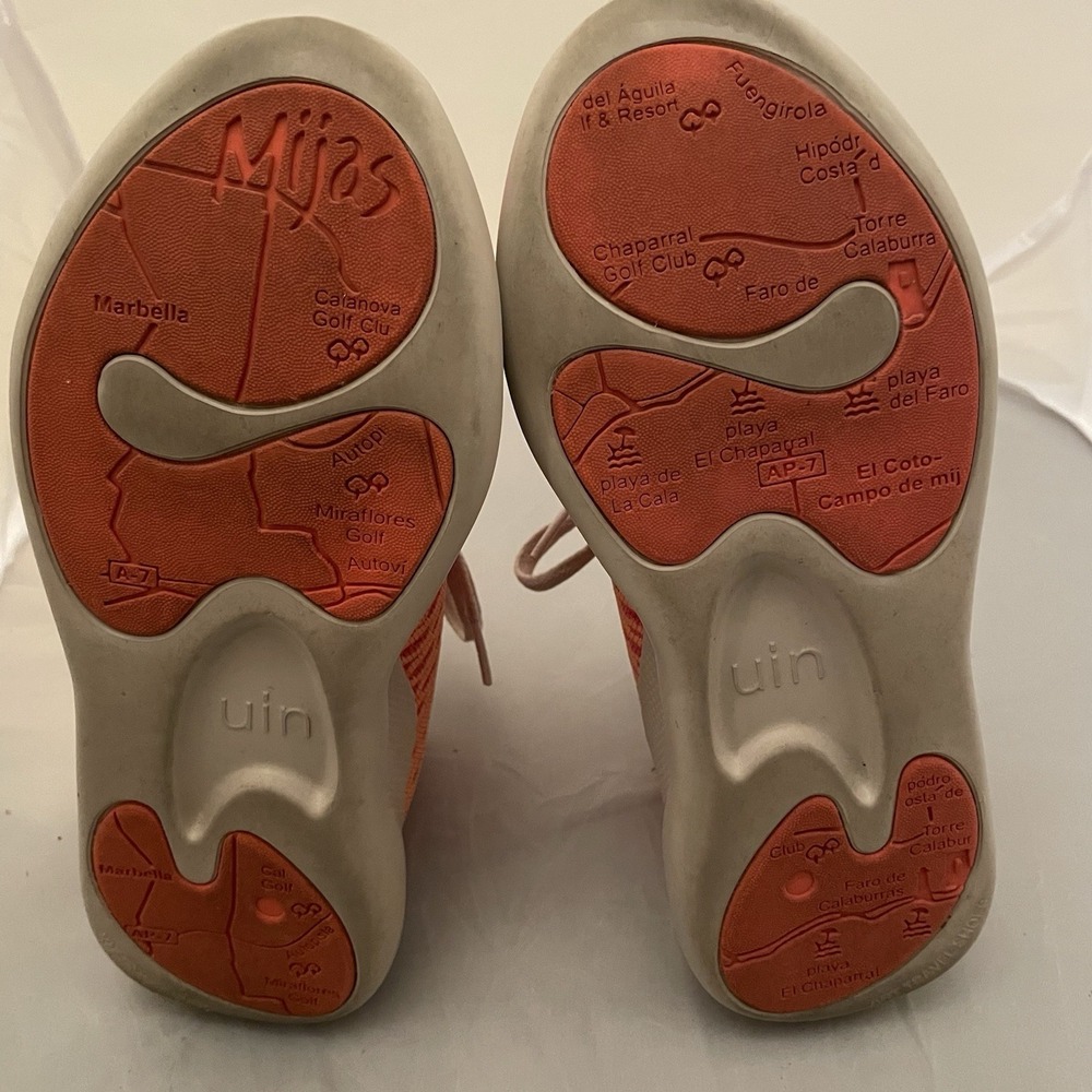 UIN Coral Pink Orange Red Mijas Shoes Women's Size 6, Slip On - Picture 6 of 9
